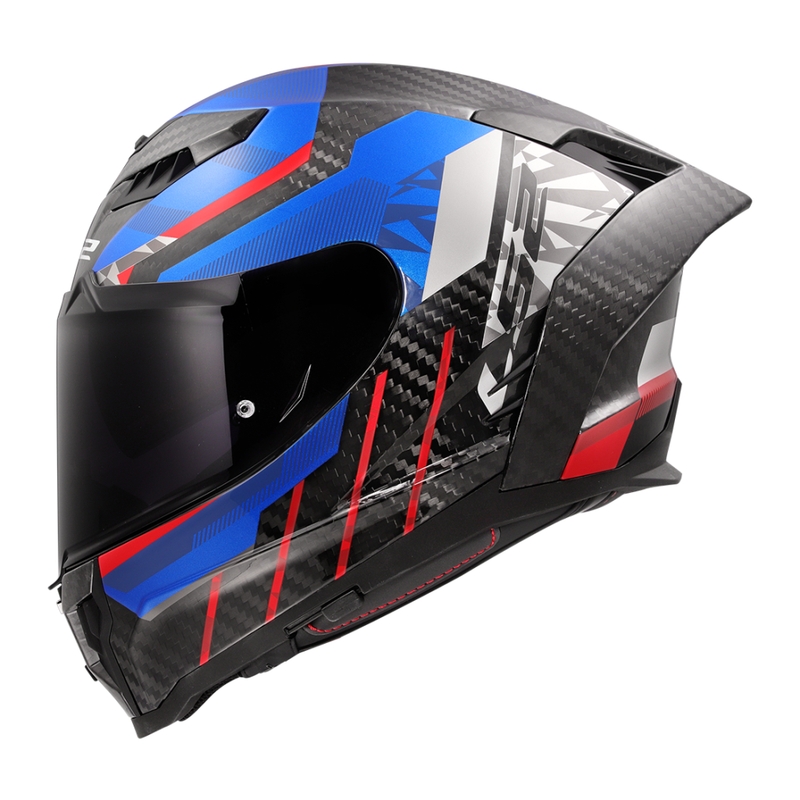 LS2 FF807 Dragon Trax sinipunainen integroitu moottoripyöräilykypärä