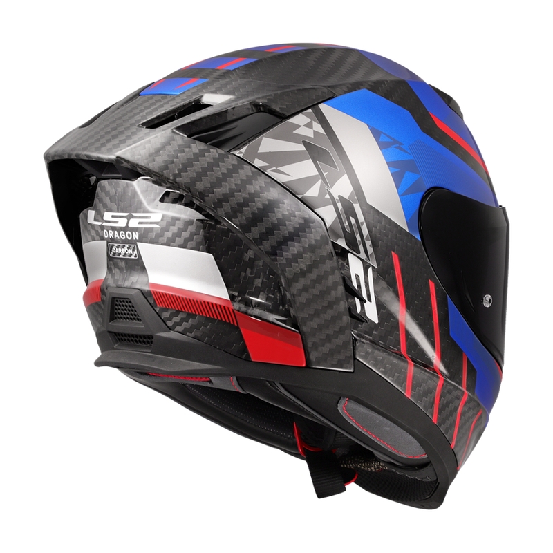 LS2 FF807 Dragon Trax sinipunainen integroitu moottoripyöräilykypärä