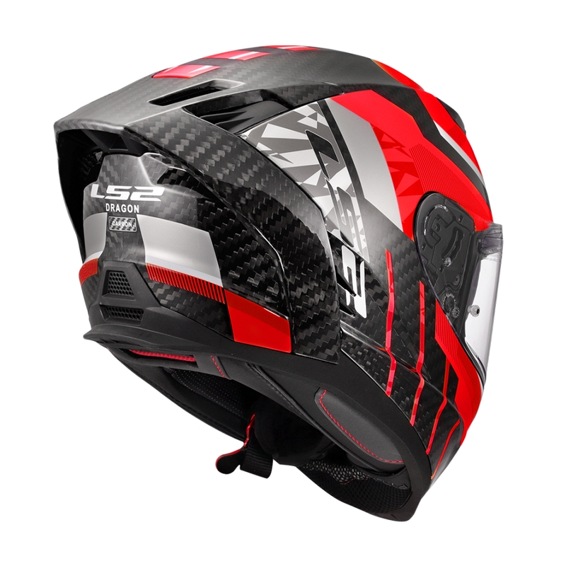 Integroitu moottoripyöräilykypärä LS2 FF807 Dragon Trax punainen