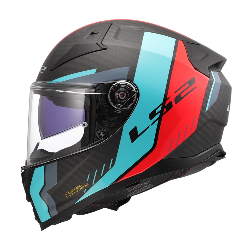 Integral moottoripyöräilykypärä LS2 FF811 Vector II C Grid punainen-turkoosi