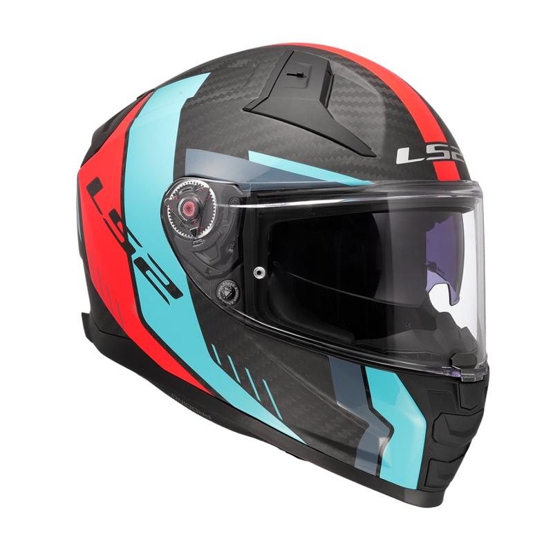 Integral moottoripyöräilykypärä LS2 FF811 Vector II C Grid punainen-turkoosi