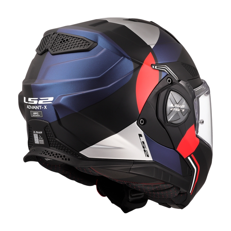 LS2 FF901 Advant X Ultra sinipunainen flip-up moottoripyöräkypärä, sininen ja punainen