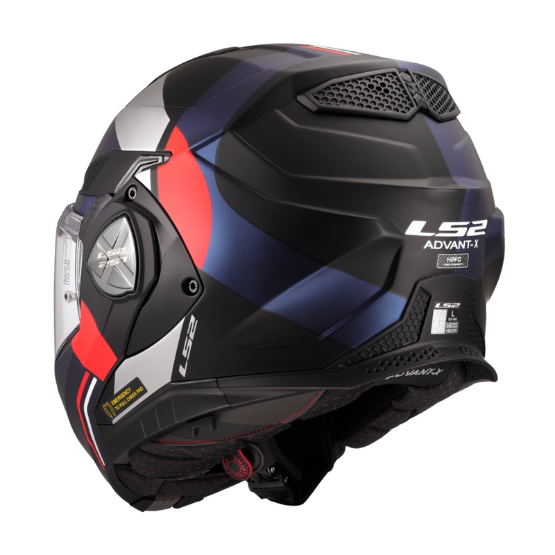 LS2 FF901 Advant X Ultra sinipunainen flip-up moottoripyöräkypärä, sininen ja punainen