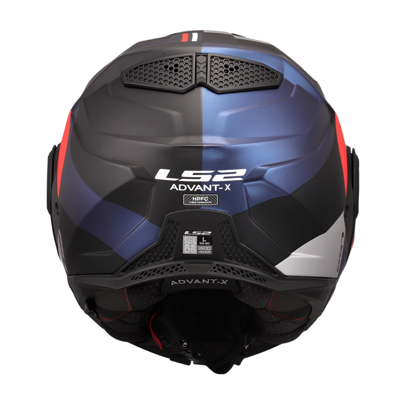 LS2 FF901 Advant X Ultra sinipunainen flip-up moottoripyöräkypärä, sininen ja punainen