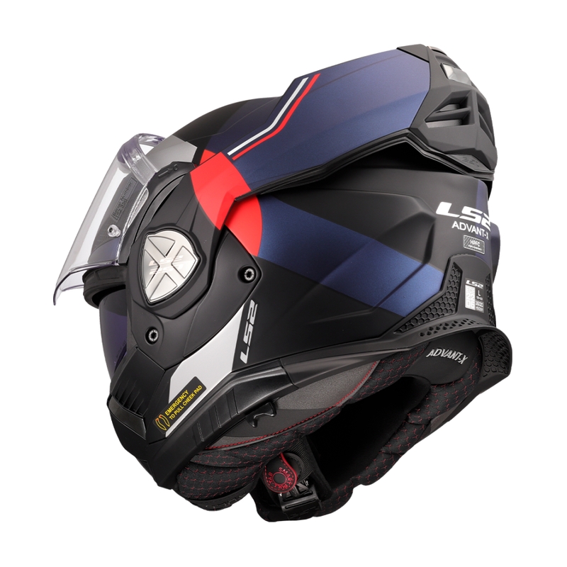LS2 FF901 Advant X Ultra sinipunainen flip-up moottoripyöräkypärä, sininen ja punainen