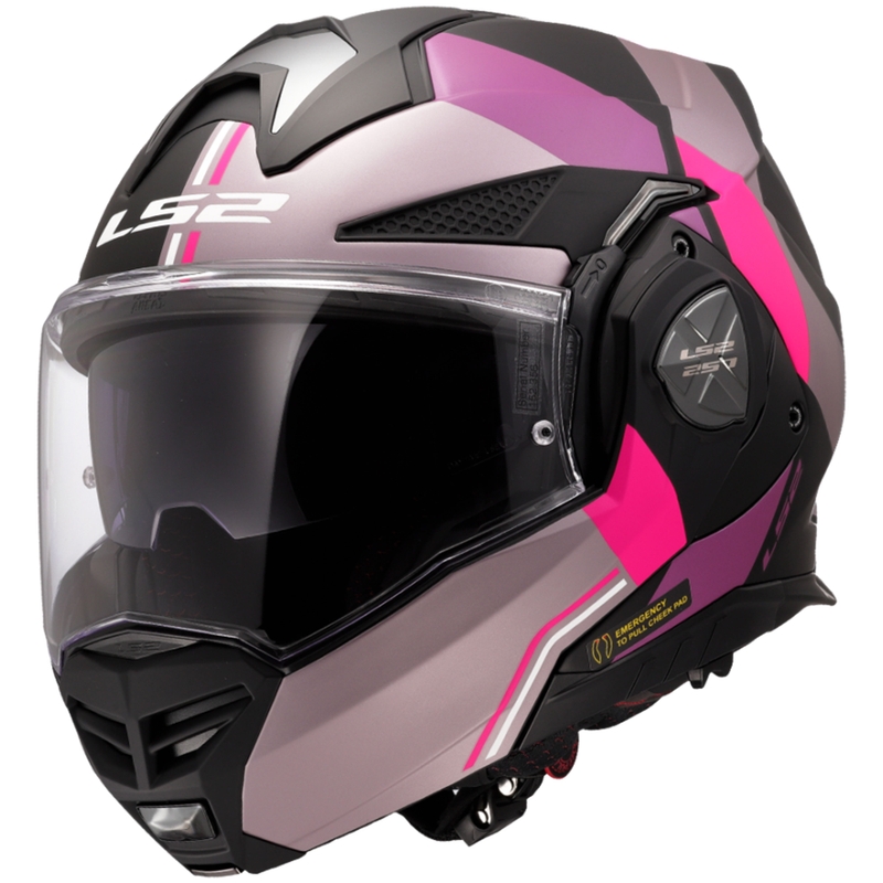 LS2 FF901 Advant X Ultra harmaa-violetti flip-up moottoripyöräilykypärä
