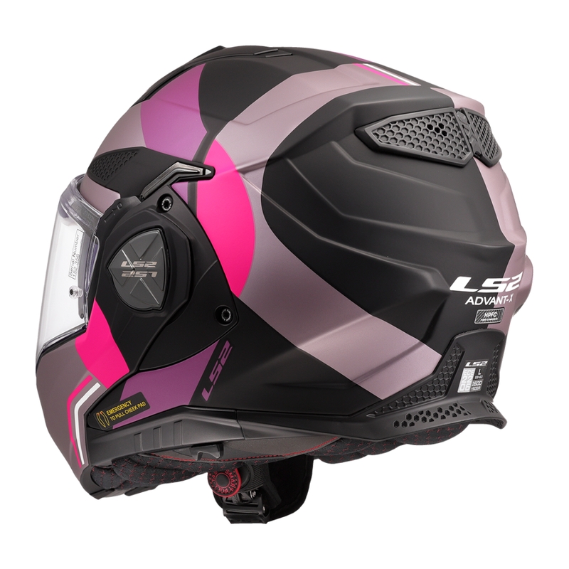 LS2 FF901 Advant X Ultra harmaa-violetti flip-up moottoripyöräilykypärä