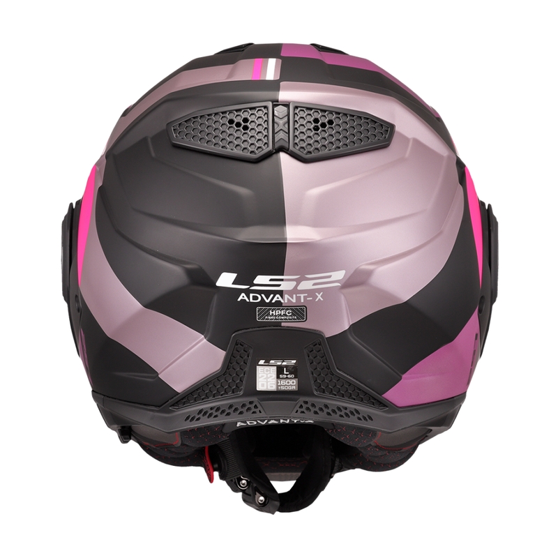 LS2 FF901 Advant X Ultra harmaa-violetti flip-up moottoripyöräilykypärä