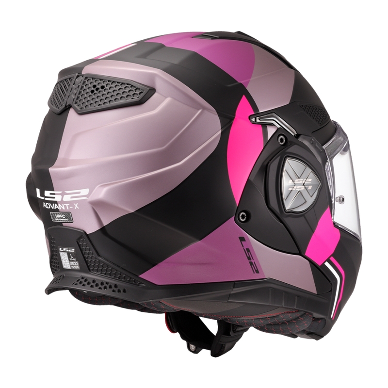 LS2 FF901 Advant X Ultra harmaa-violetti flip-up moottoripyöräilykypärä