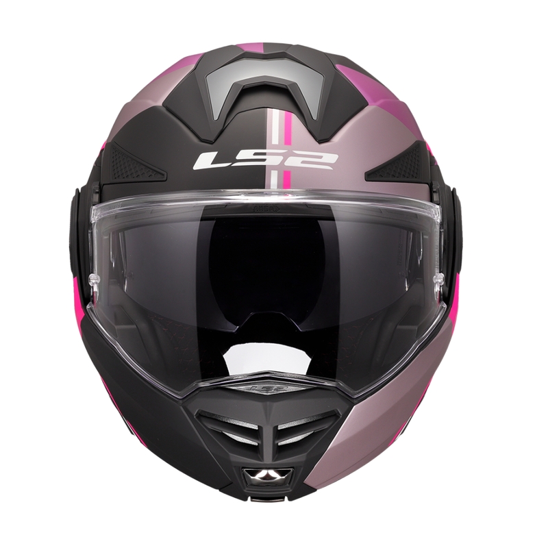 LS2 FF901 Advant X Ultra harmaa-violetti flip-up moottoripyöräilykypärä