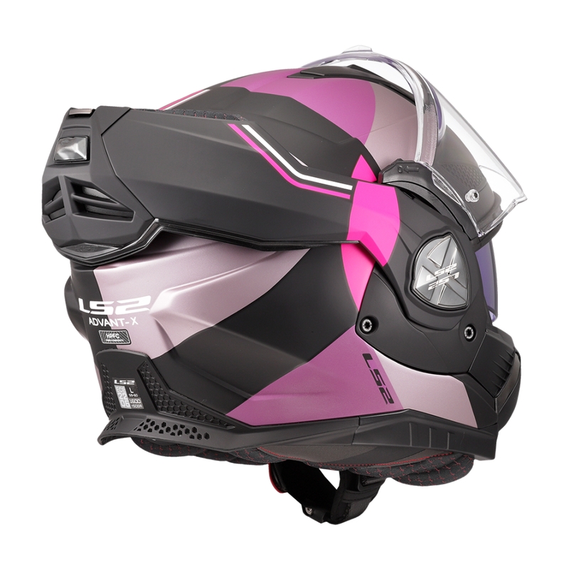 LS2 FF901 Advant X Ultra harmaa-violetti flip-up moottoripyöräilykypärä