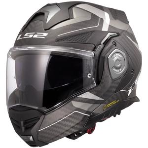 LS2 FF901 Advant X C Horizon hopeanharmaa flip-up moottoripyöräilykypärä