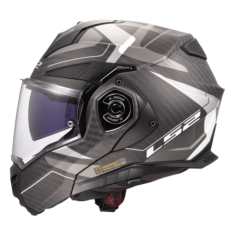 LS2 FF901 Advant X C Horizon hopeanharmaa flip-up moottoripyöräilykypärä