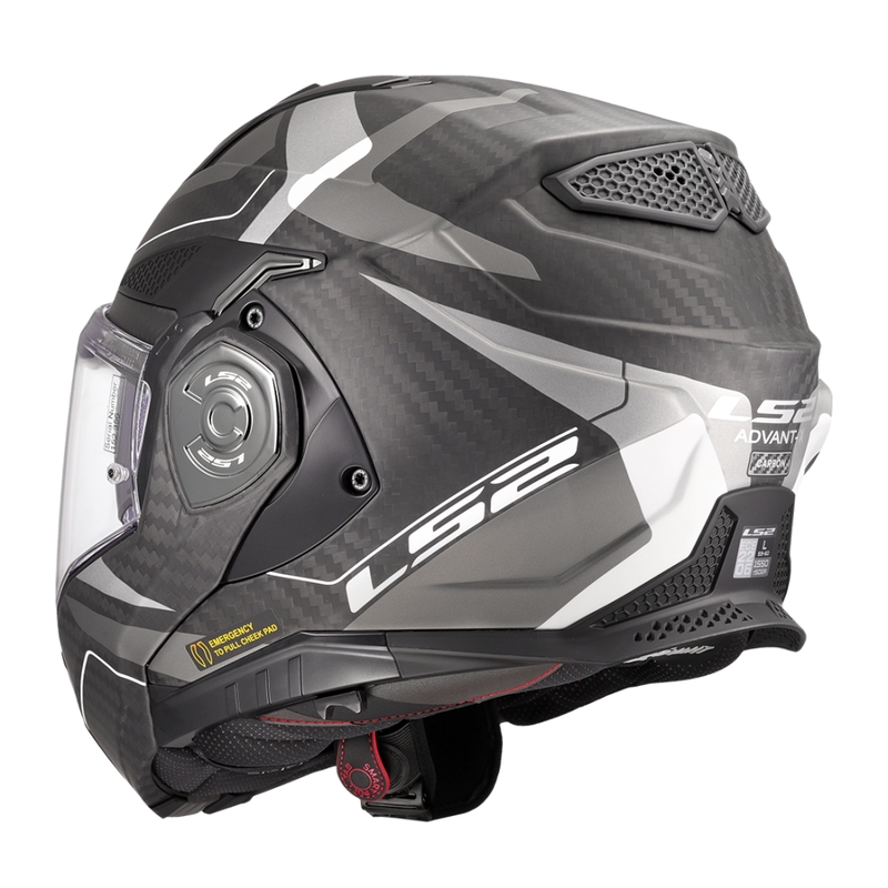 LS2 FF901 Advant X C Horizon hopeanharmaa flip-up moottoripyöräilykypärä
