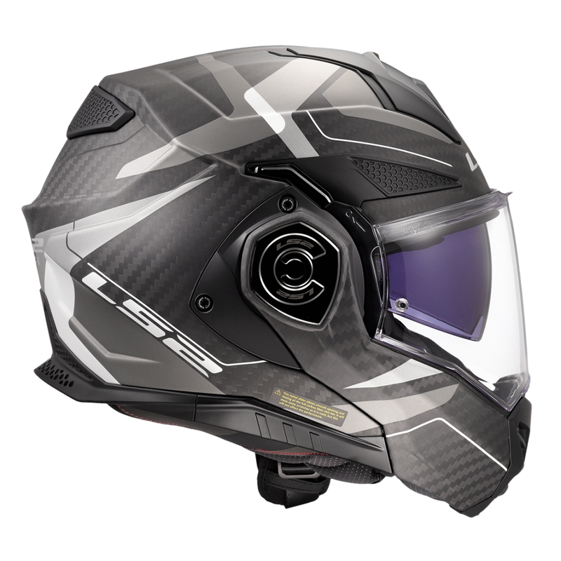 LS2 FF901 Advant X C Horizon hopeanharmaa flip-up moottoripyöräilykypärä