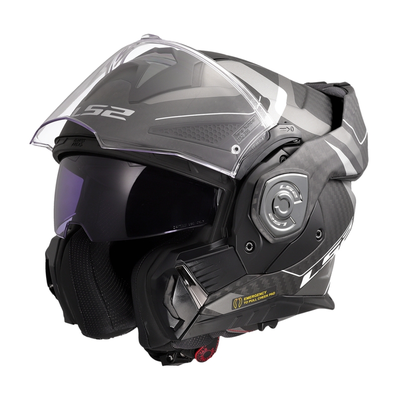 LS2 FF901 Advant X C Horizon hopeanharmaa flip-up moottoripyöräilykypärä