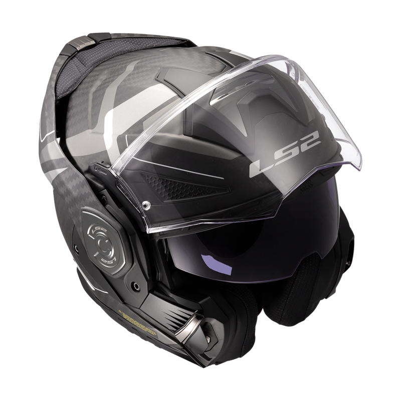 LS2 FF901 Advant X C Horizon hopeanharmaa flip-up moottoripyöräilykypärä
