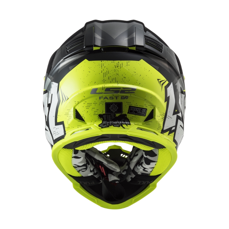 Lasten motocross kypärä LS2 MX437 Fast EVO Mini Crusher musta-keltainen