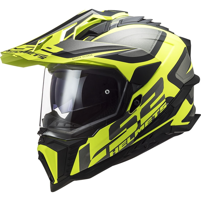 Enduro moottoripyöräily kypärä LS2 MX701 C Explorer Alter mattamusta-fluokokeltainen