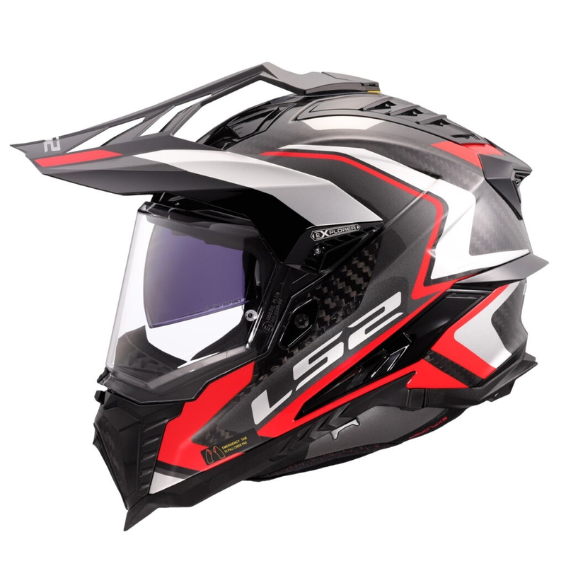 Enduro moottoripyöräilykypärä LS2 MX701 Explorer C Frontier II punainen