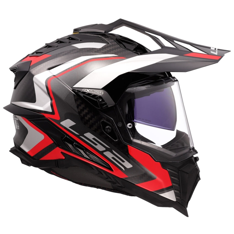 Enduro moottoripyöräilykypärä LS2 MX701 Explorer C Frontier II punainen