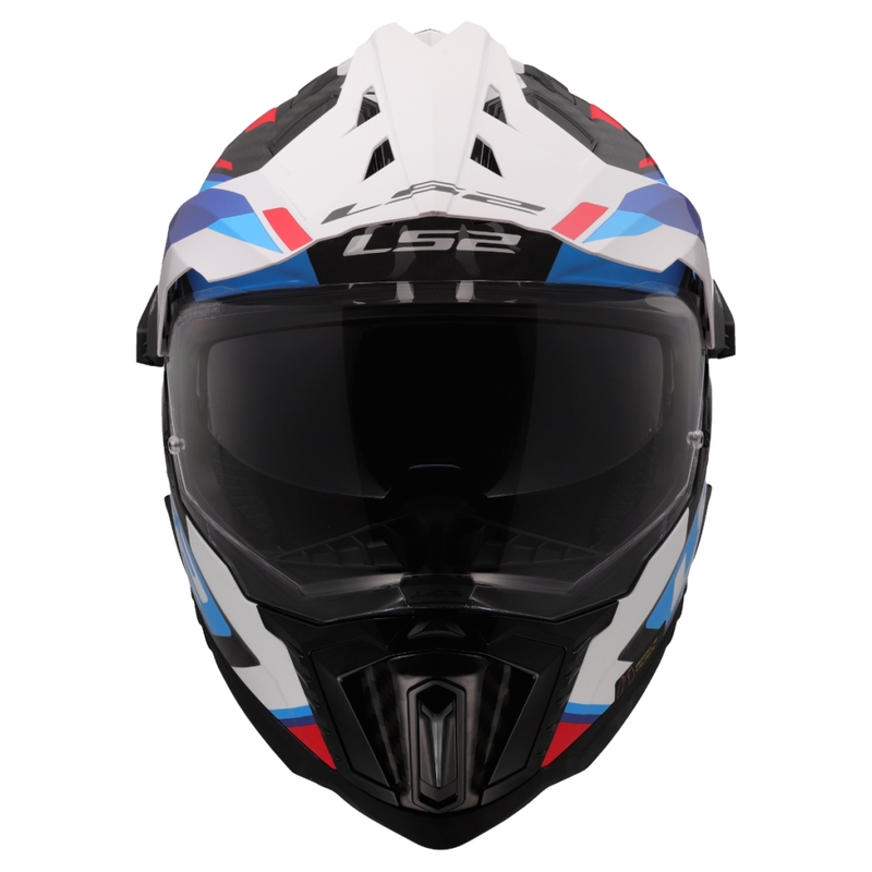 Enduro-moottoripyöräkypärä LS2 MX701 Explorer C Frontier II valko-sininen