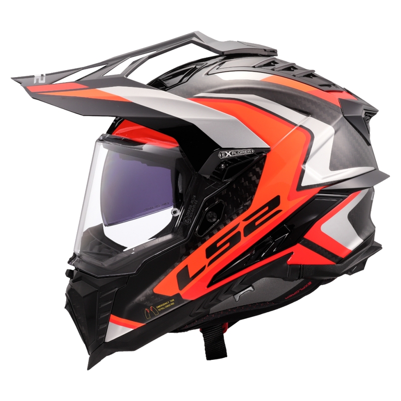 Enduro moottoripyöräilykypärä LS2 MX701 Explorer C Frontier II oranssi