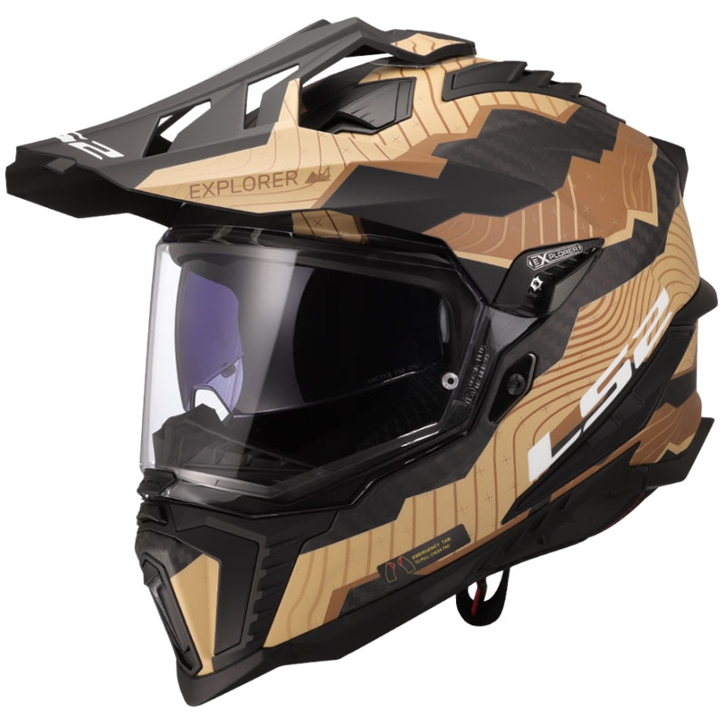 Enduro moottoripyöräily kypärä LS2 MX701 Explorer C Trick ruskea-hiekkainen
