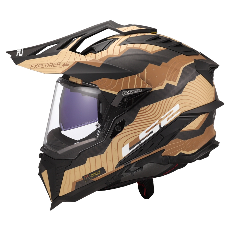 Enduro moottoripyöräily kypärä LS2 MX701 Explorer C Trick ruskea-hiekkainen