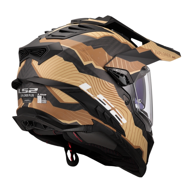 Enduro moottoripyöräily kypärä LS2 MX701 Explorer C Trick ruskea-hiekkainen