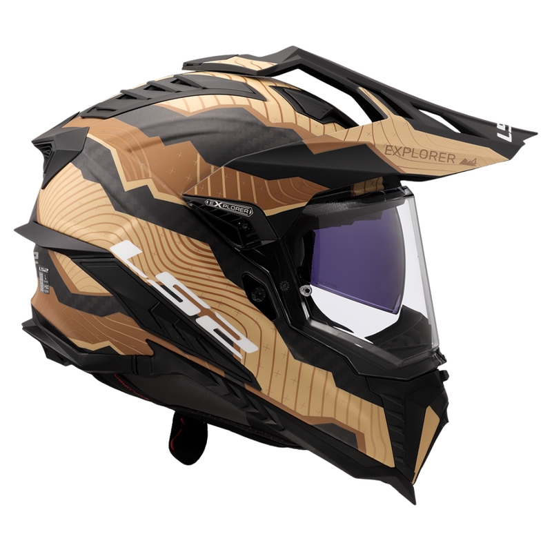 Enduro moottoripyöräily kypärä LS2 MX701 Explorer C Trick ruskea-hiekkainen