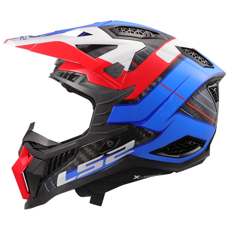 Motocross kypärä LS2 MX703 X-Force Galuo valkoinen-punainen-sininen