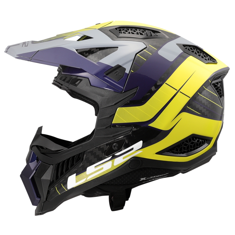Motocross kypärä LS2 MX703 X-Force Galuo harmaa-fluo keltainen