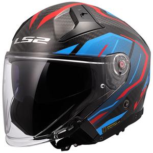 Avoin moottoripyöräilykypärä LS2 OF603 Infinity II C Urus sininen-punainen