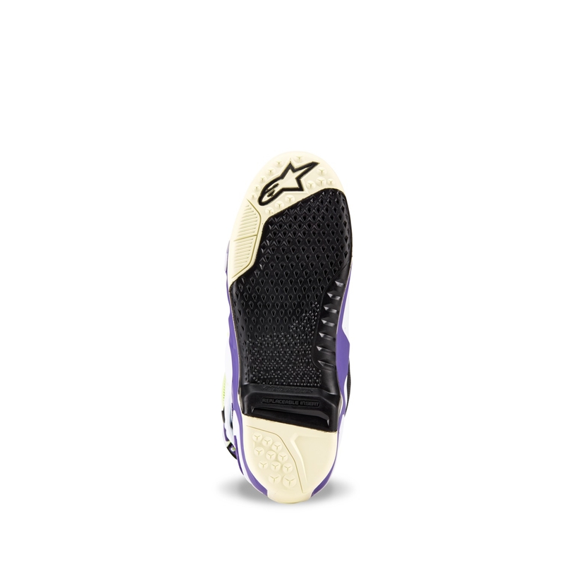 Alpinestars TECH 10 rajoitettu painos Dirt Studios violetti-valkoinen-fluo keltainen moottoripyörä saappaat