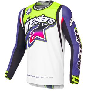 Alpinestars Supertech SX rajoitettu painos Dirt Studios valkoinen-violetti-pinkki-fluokeltainen motocross trikoo