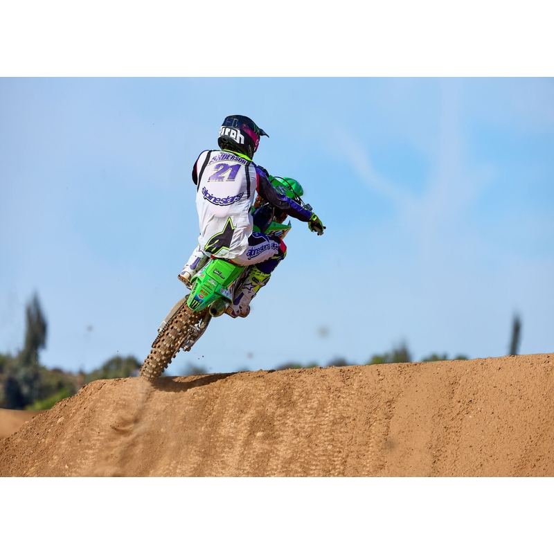 Alpinestars Supertech rajoitettu painos Dirt Studios valkoinen-violetti-pinkki-fluokeltaiset motocross-housut
