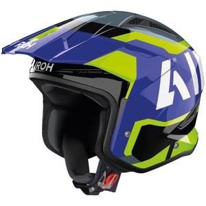 Trial-moottoripyöräkypärä Airoh TRR 2 Jupiter sinikeltainen