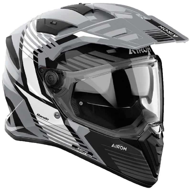 Enduro-moottoripyöräilykypärä Airoh Bandit Spicy harmaa