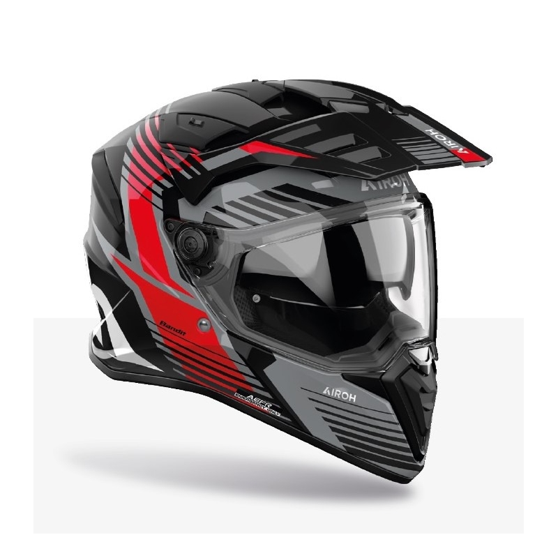 Enduro moottoripyöräilykypärä Airoh Bandit Spicy red