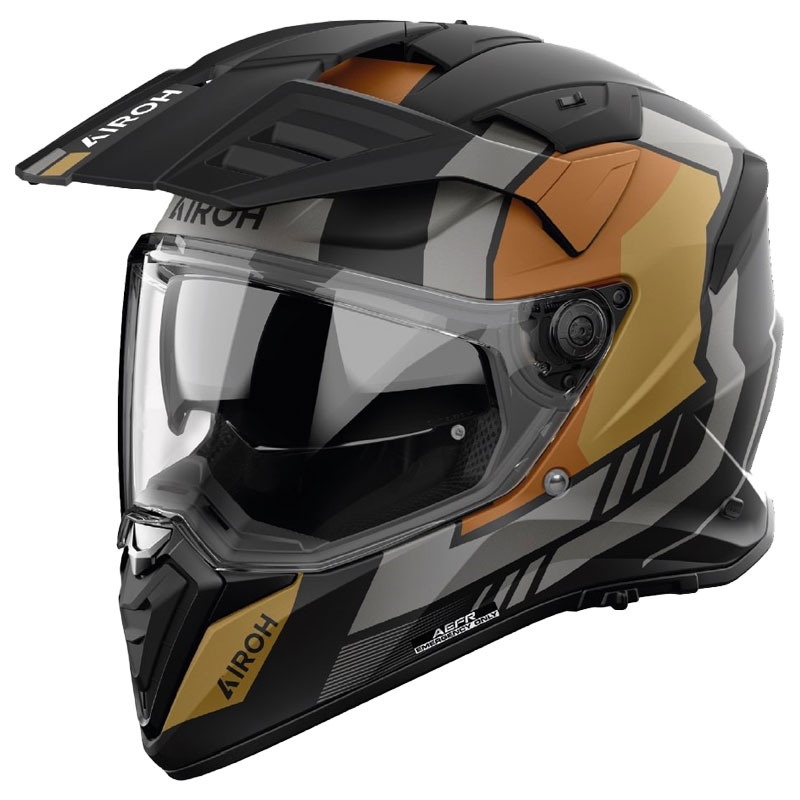 Enduro moottoripyöräilykypärä Airoh Bandit Horn matta kultainen