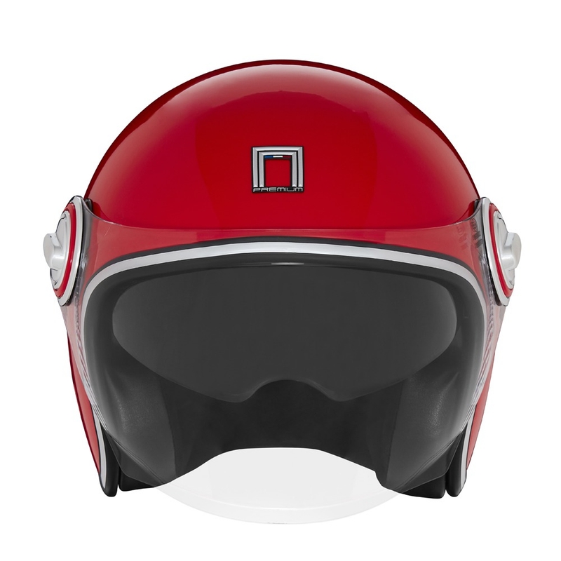 Avoin moottoripyöräilykypärä NOX PREMIUM Heritage punainen