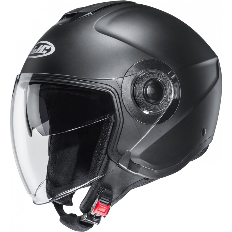 HJC i40N Solid semi-flat musta open-face moottoripyöräkypärä