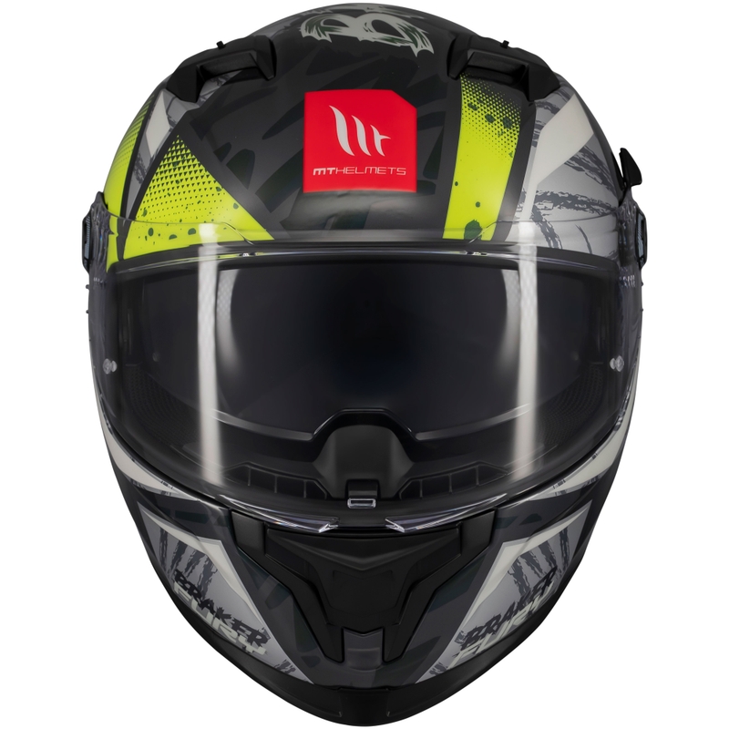 MT Braker SV Fury harmaa-fluo-keltainen integraalinen moottoripyöräilykypärä