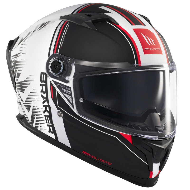 MT Braker SV Charm integraalinen moottoripyöräilykypärä mattamusta ja valkoinen