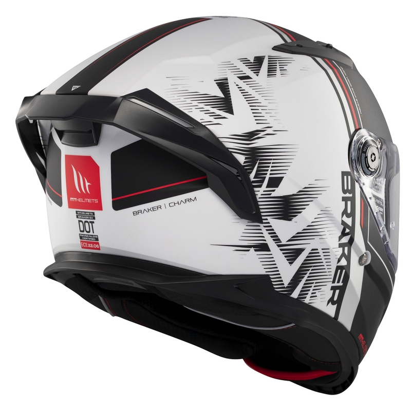 MT Braker SV Charm integraalinen moottoripyöräilykypärä mattamusta ja valkoinen
