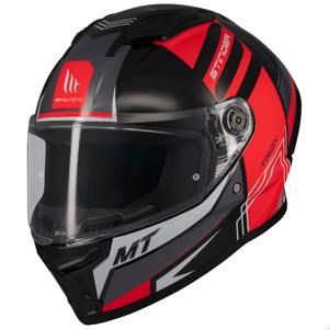 MT Stinger 2 Tron integraalinen moottoripyöräilykypärä musta-punainen-harmaa