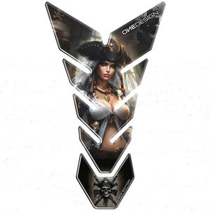 Polttoainesäiliön kansi Print Black edition - Lady Pirate