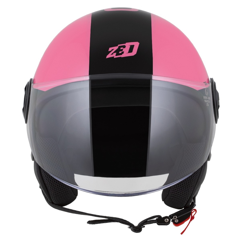 Avoin moottoripyöräilykypärä ZED C35 pinkki-musta