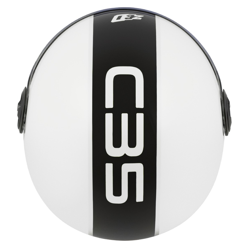 Avoin moottoripyöräkypärä ZED C35 valkoinen-musta